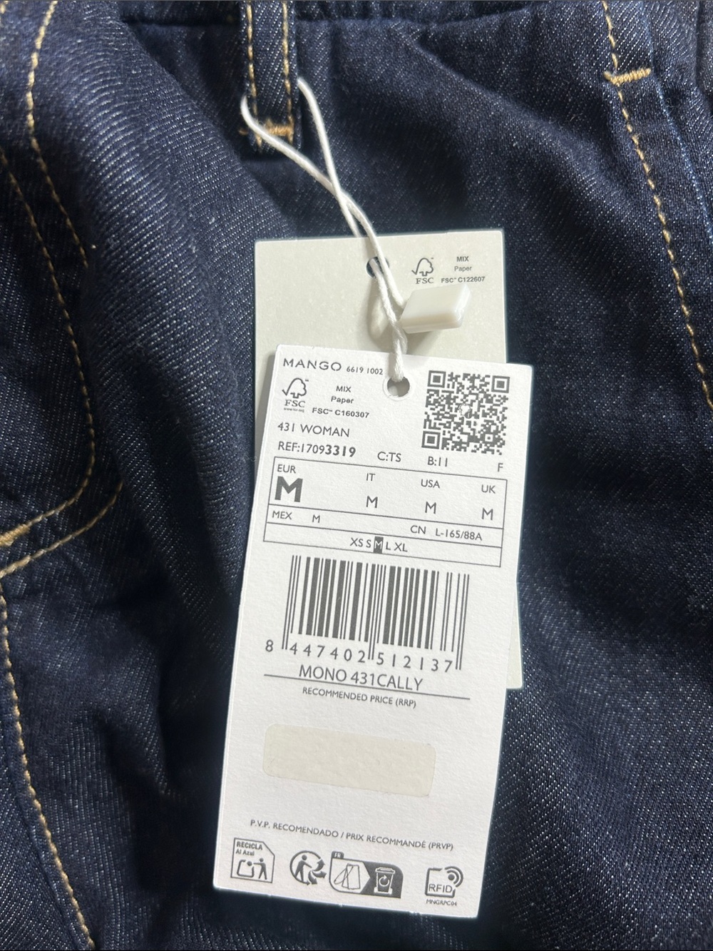 NWT (size M) MANGO STRAPLESS DENIM JUMPSUIT - Picture 6 of 10